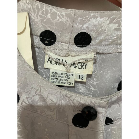 Adrian-Avery Women's Vintage 70's Floral/Polka Dot Blouse, Size 12, Leisurewear - Picture 4 of 5